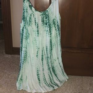 Blue and white tie dye raviya dress